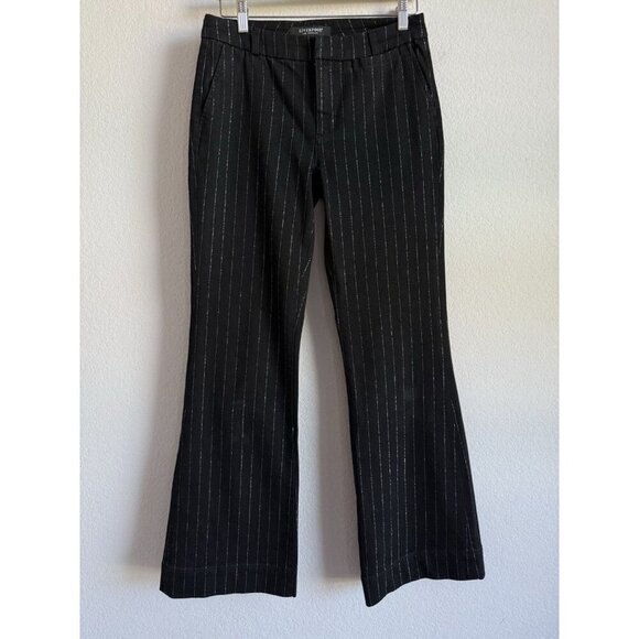 Liverpool Women's Mid-Rise Flare Trouser Pants Shimmer Pinstripe Denim Size 4/27 - Picture 5 of 11